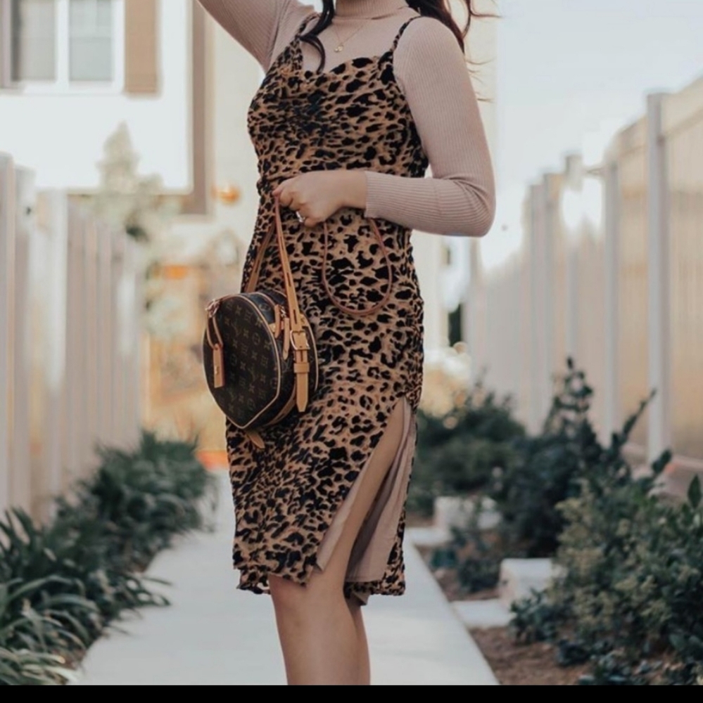 If by the sea Midi leopard print dress